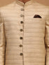 Vastramay Men's Beige Sherwani Set